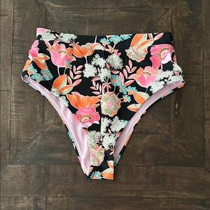Floral High-Waisted Bikini Bottoms